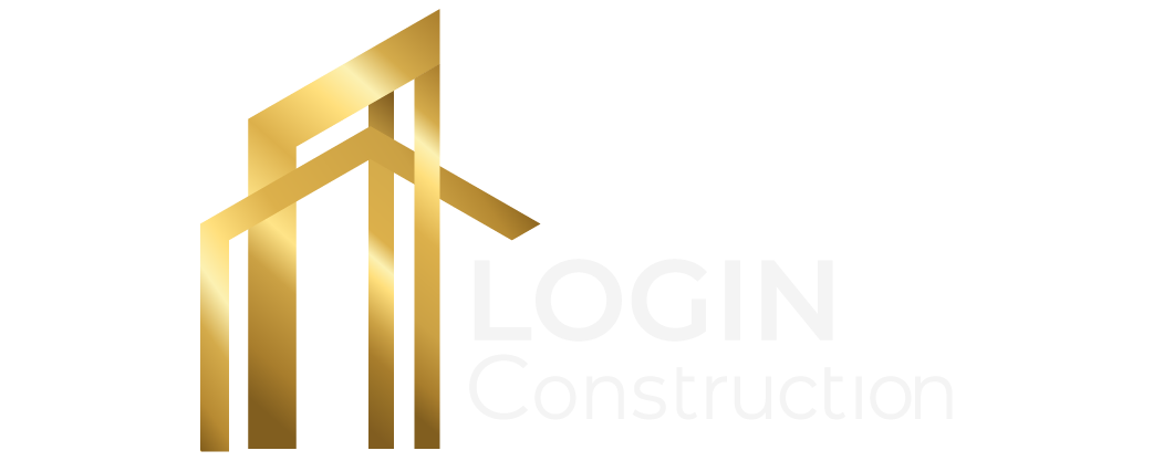 LOGIN Construction Logo with white text