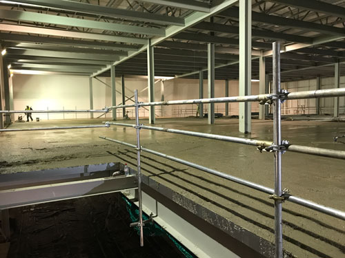 mezzanine floor installation in the warehouse